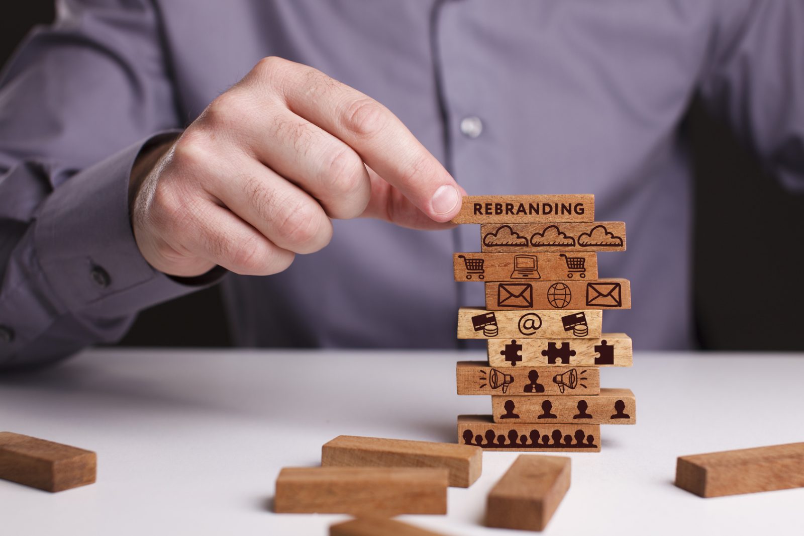 wooden building blocks rebranding strategy
